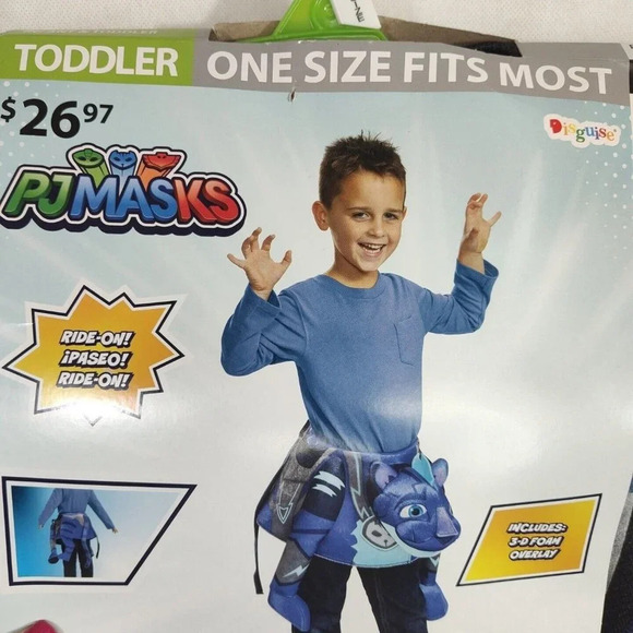 PJ Masks Blue Cat Stripe King Catboy Costume Toddler Boys Girls One Size Fit Mos - Picture 5 of 11